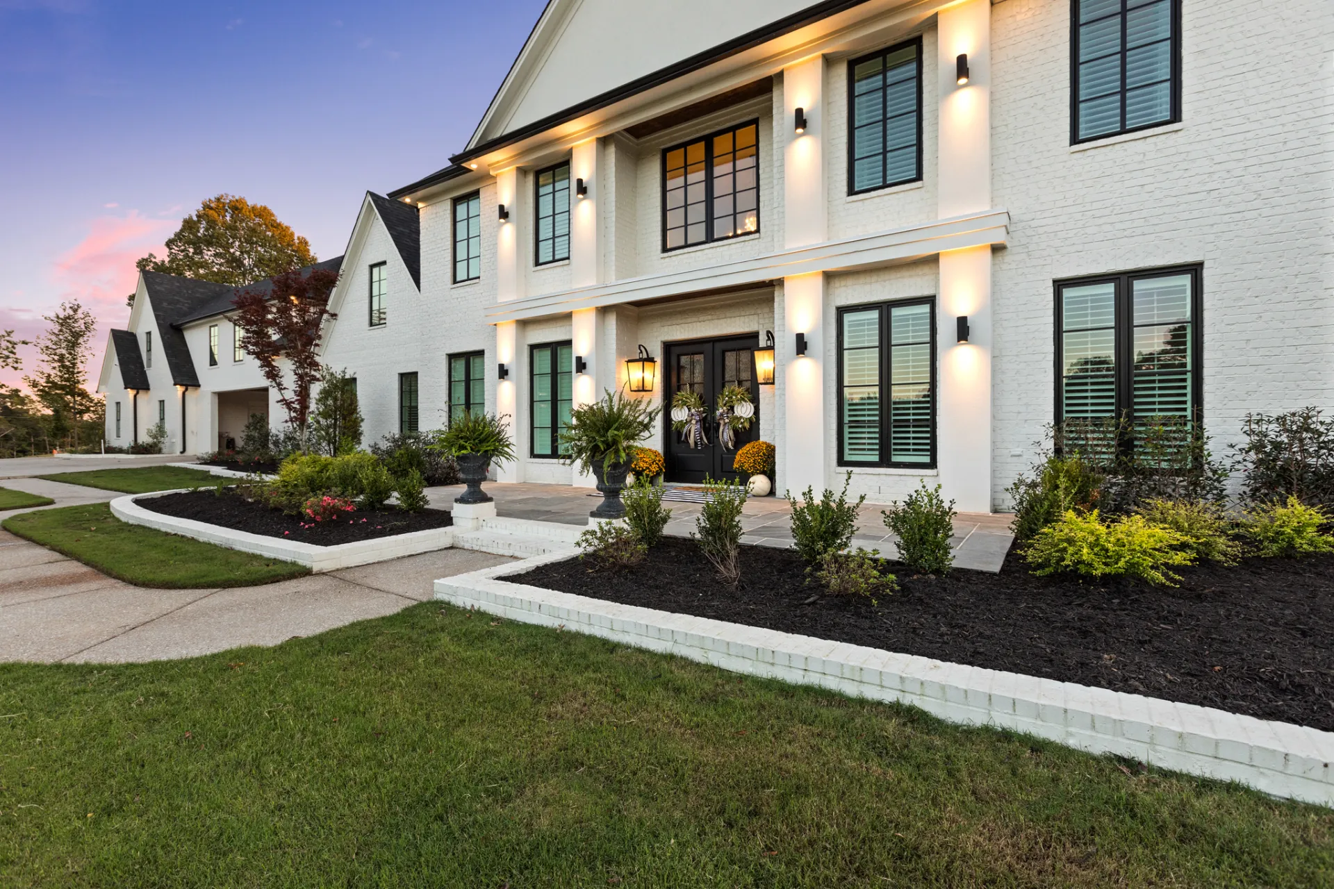 Custom home exterior with features designed by customer.