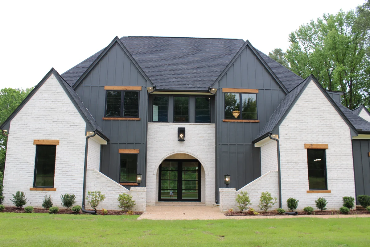 The Hbbard plan exterior front.