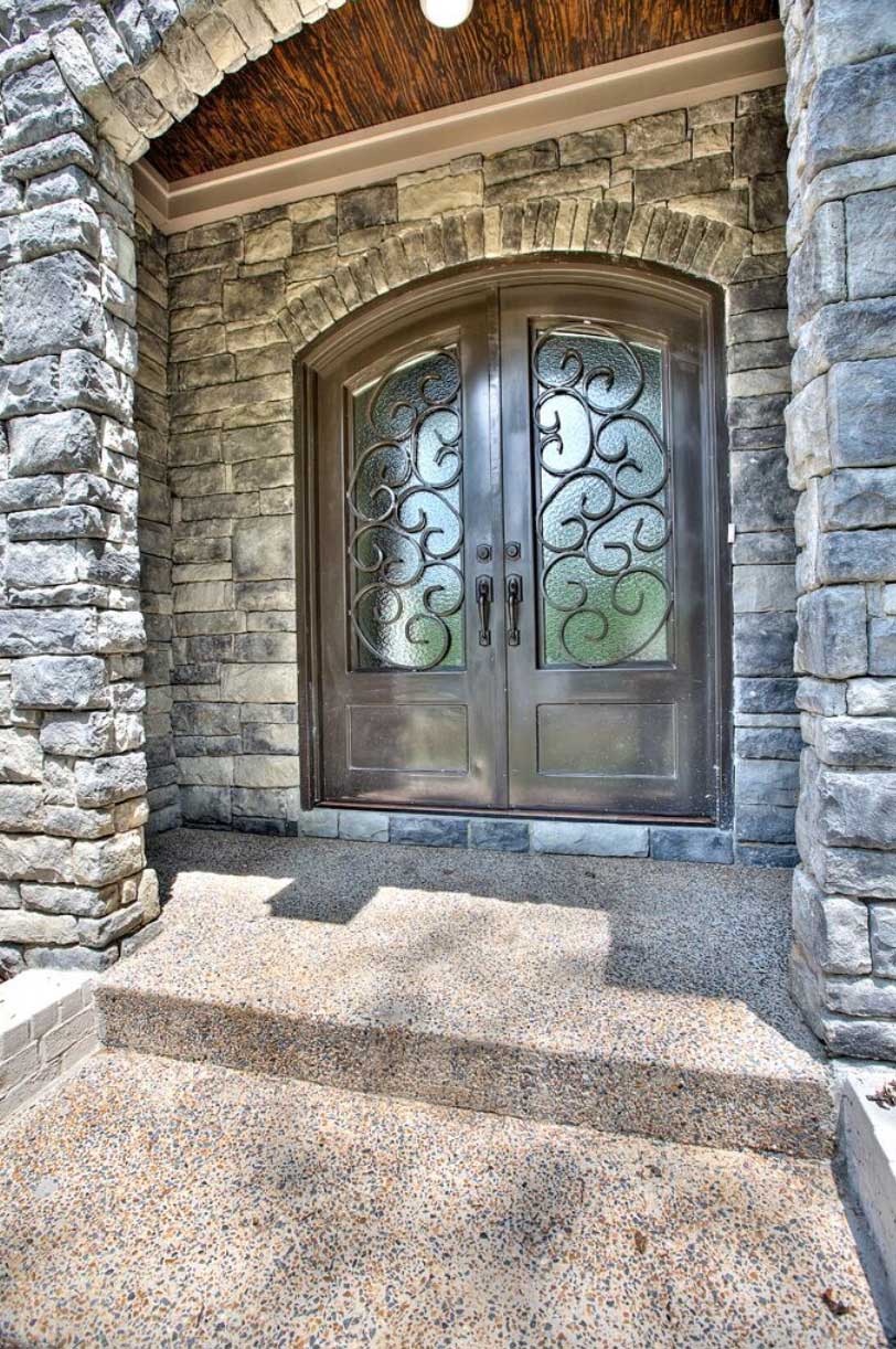 Stone Pillars Front Door